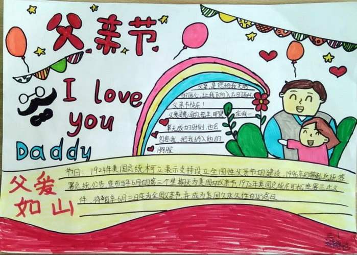 父亲节手抄报图片及内容简单又漂亮