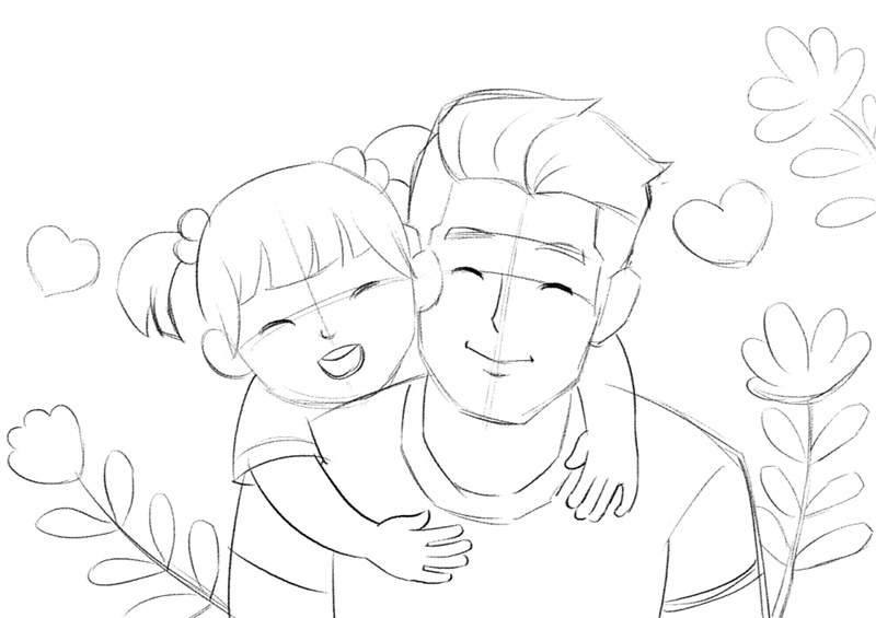 父亲节主题儿童简笔画图片教程