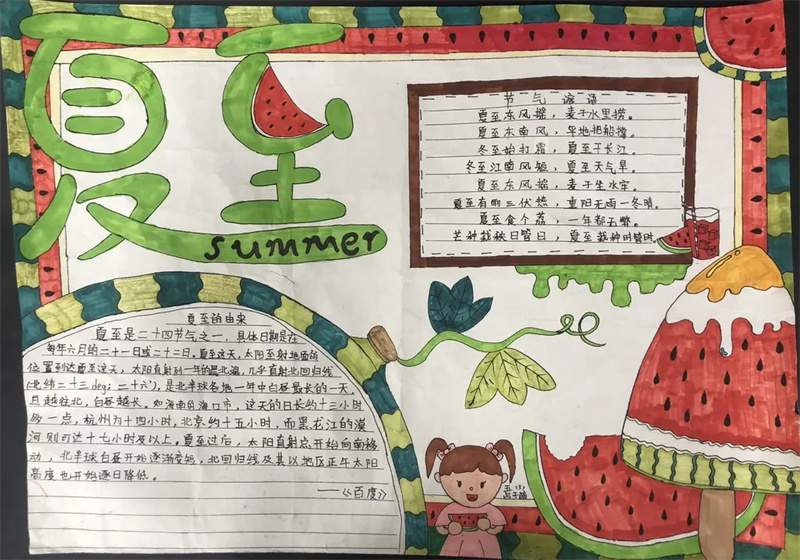 夏至手抄报图片及内容简单又漂亮