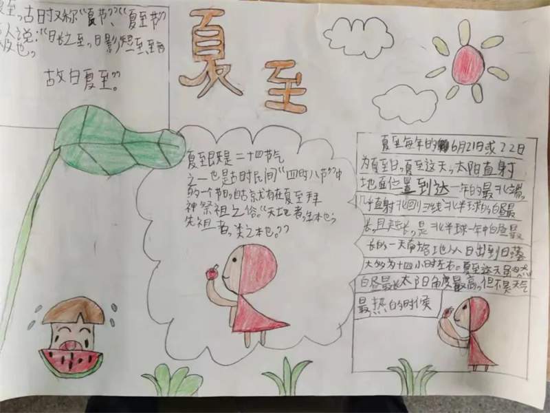夏至手抄报图片及内容简单又漂亮