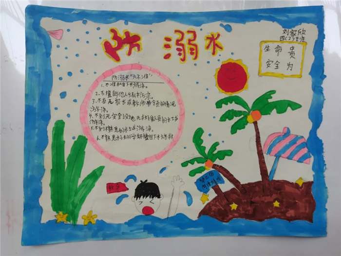 防溺水手抄报图片简单又漂亮