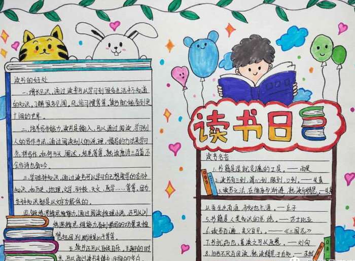 小学生我爱读书手抄报图片