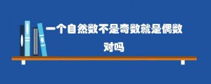 一个自然数不是奇数就是偶数对吗