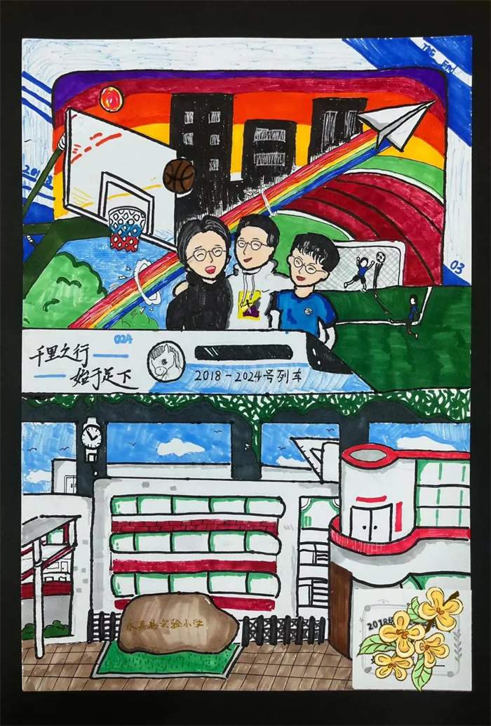 小学生青春毕业季儿童主题画