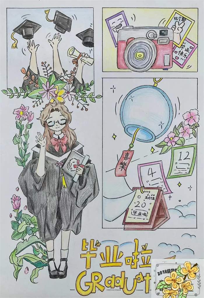 小学生青春毕业季儿童主题画
