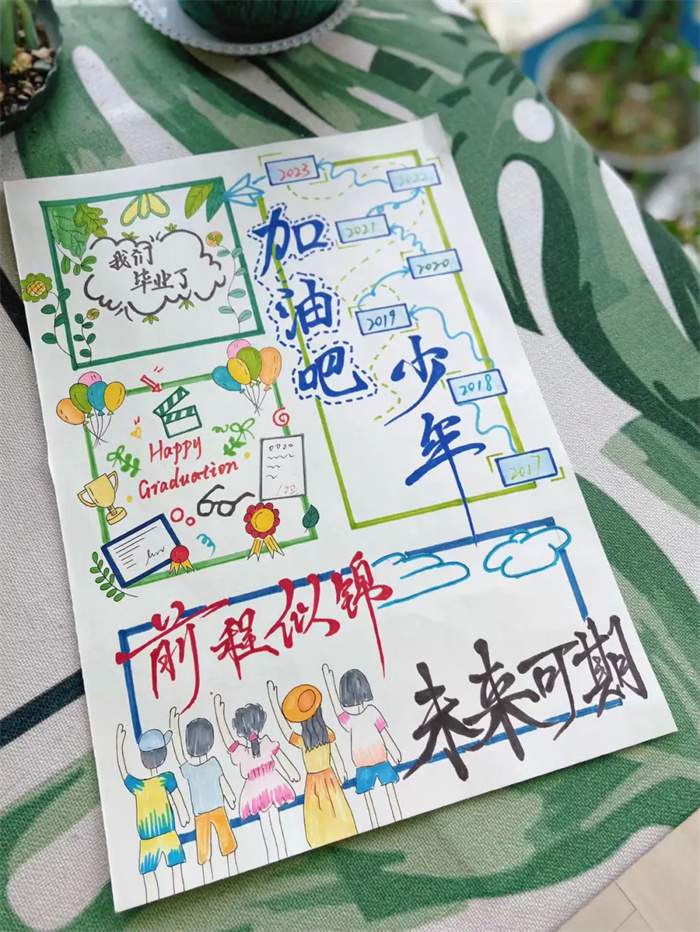 小学生青春毕业季儿童主题画