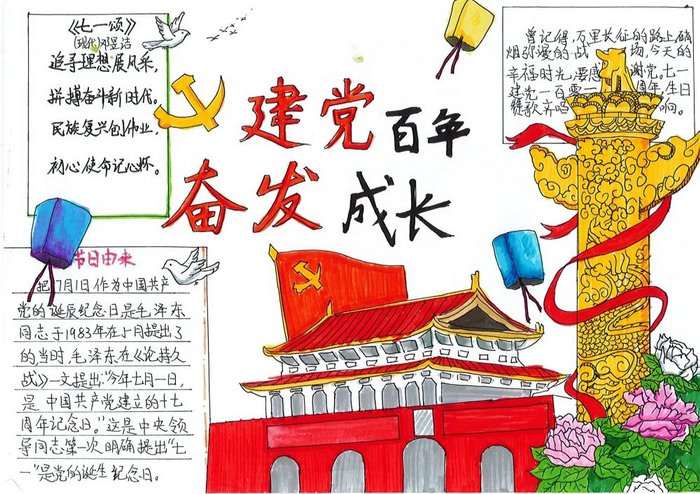 七一建党节手抄报图片及内容
