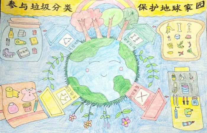 绿色低碳节能先行绘画作品