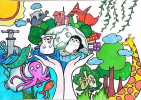 绿色低碳节能先行绘画作品（精选11张）