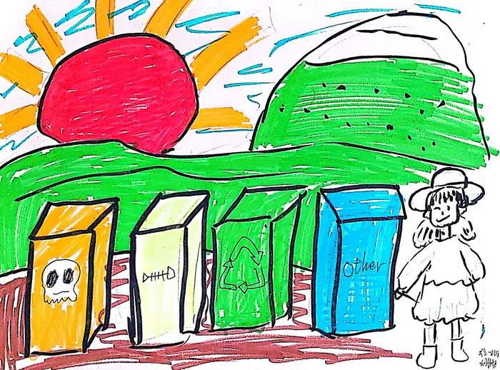 绿色低碳节能先行绘画作品