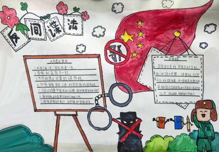 小学生反间谍法手抄报图片简单