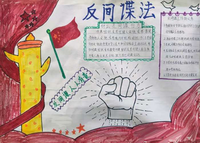 小学生反间谍法手抄报图片简单