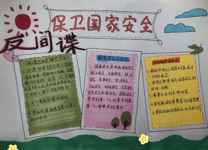 小学生反间谍法手抄报图片简单