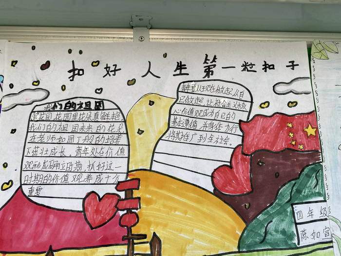 扣好人生第一粒扣子手抄报六年级