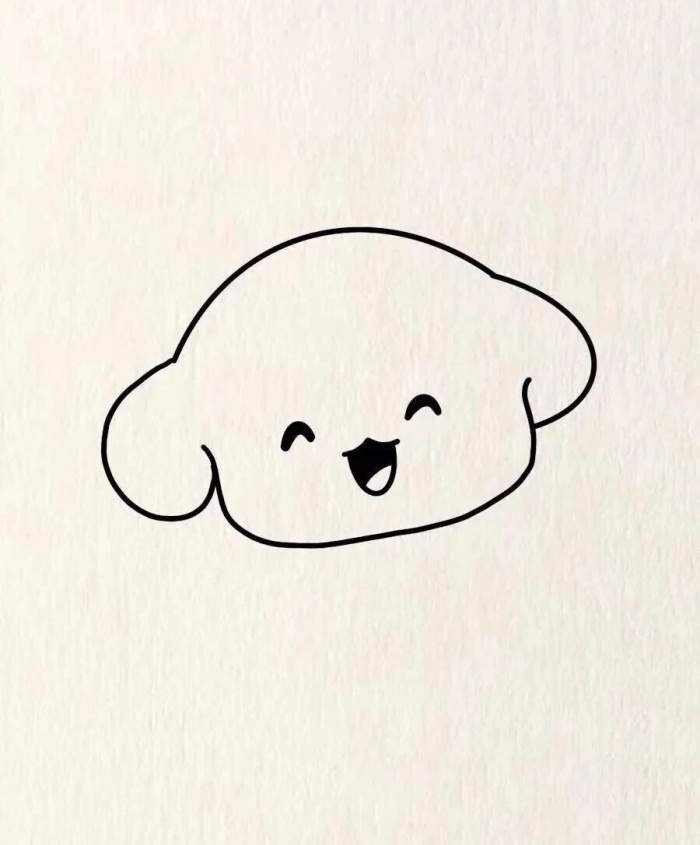 微笑的狗狗简笔画