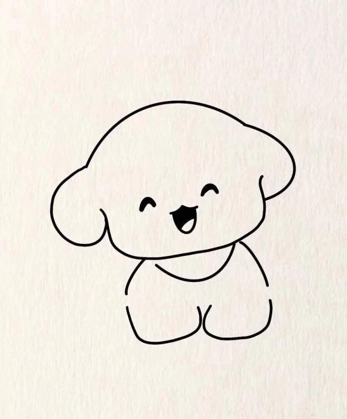 微笑的狗狗简笔画