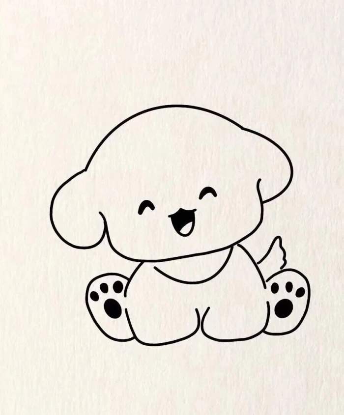 微笑的狗狗简笔画