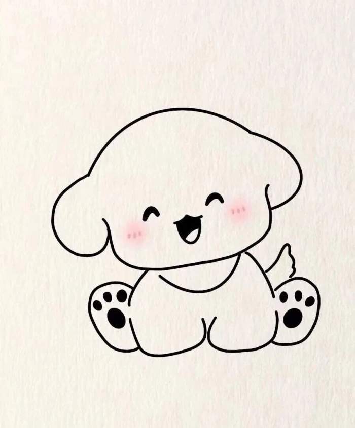 微笑的狗狗简笔画