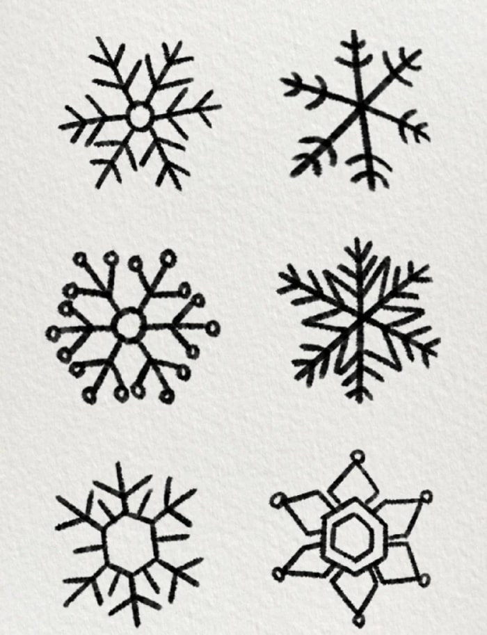 超简单的雪花简笔画图片教程