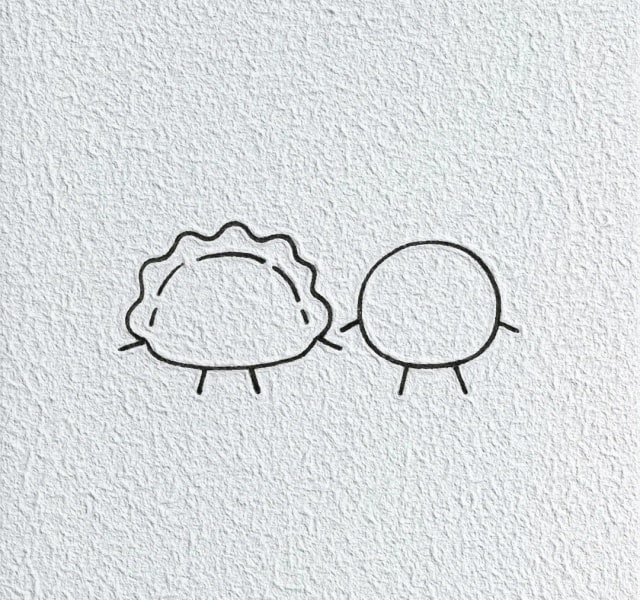 冬至画饺子汤圆简笔画，超级简单