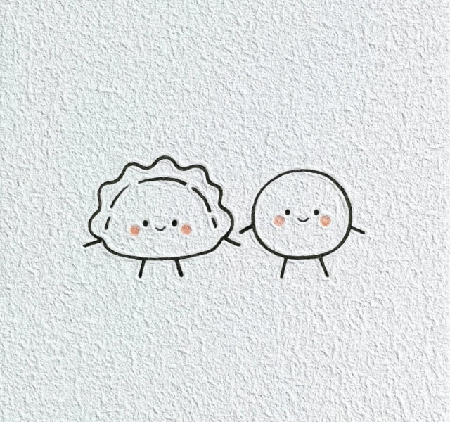 冬至画饺子汤圆简笔画，超级简单
