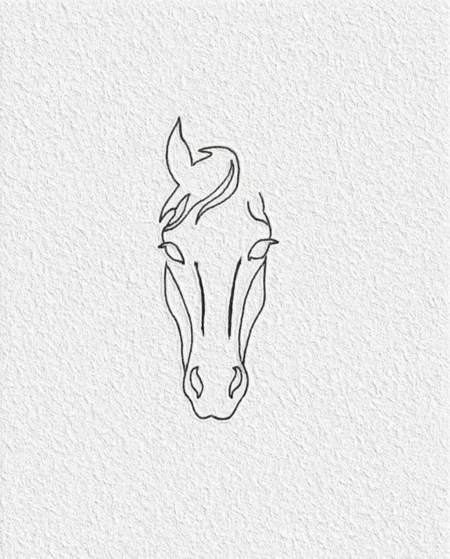 马年画马建笔画教程图片