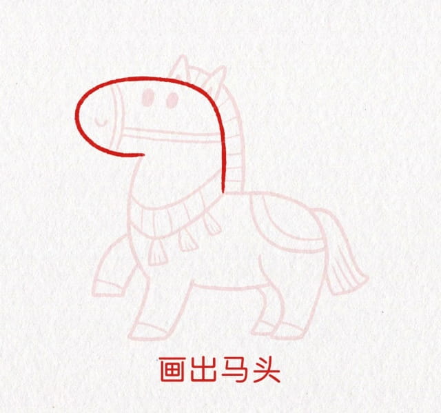 马年新年简笔画，马上有钱