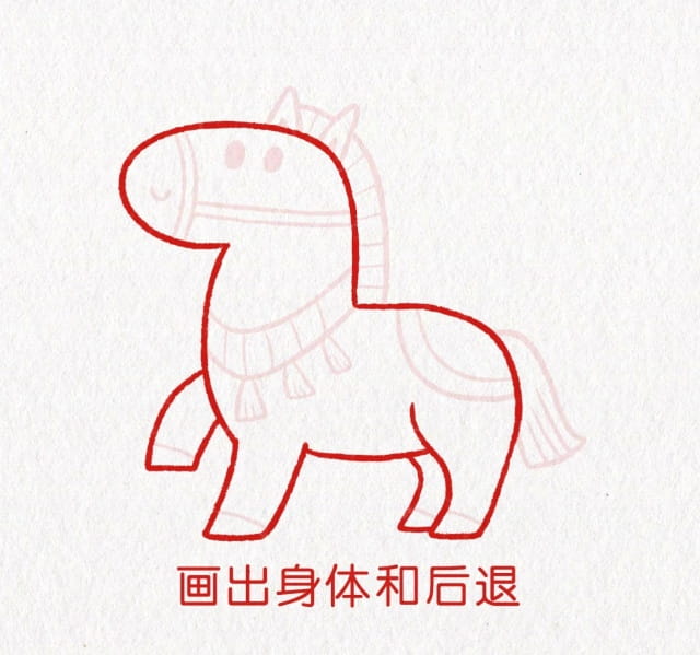 马年新年简笔画，马上有钱