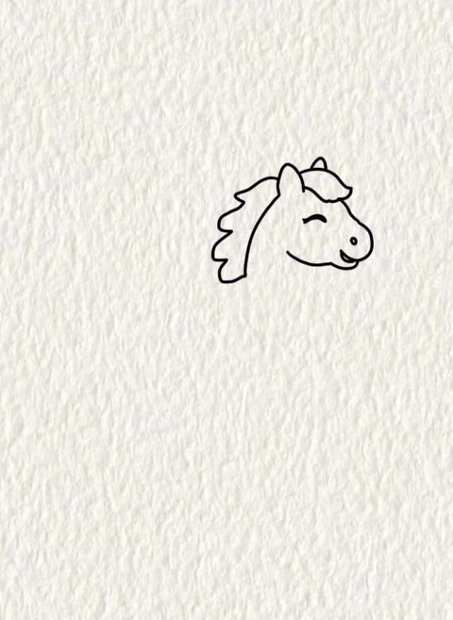 马年画跳起的小马简笔画图片教程