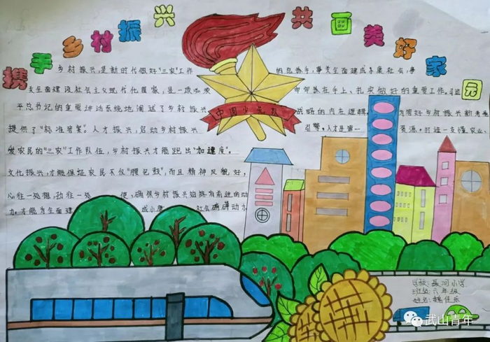 携手乡村振兴共画家乡变化手抄报内容
