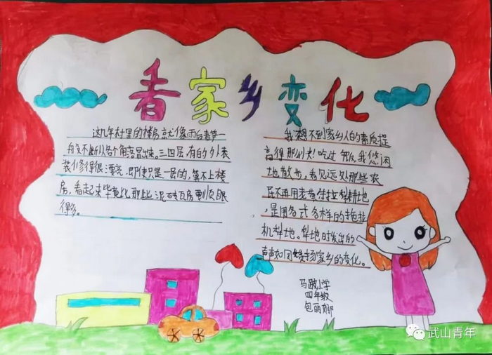 携手乡村振兴共画家乡变化手抄报简单好看