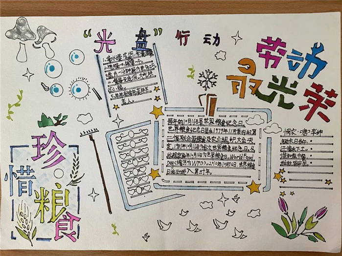 厉行节约，珍惜粮食手抄报