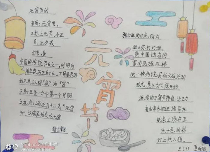 小学元宵节手抄报简单