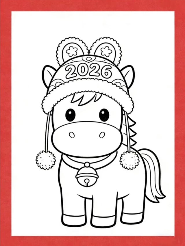 2026马年画小马简笔画