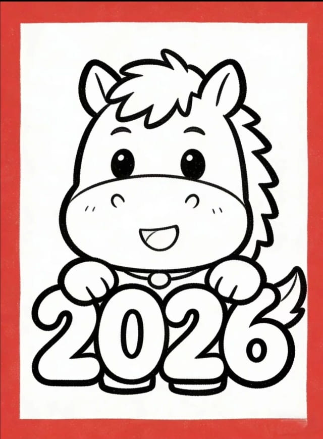 2026马年画小马简笔画