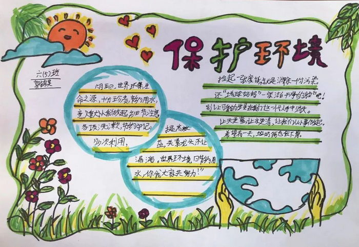 有关环保保护地球的六年级手抄报