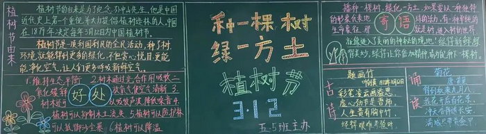 植树节黑板报设计图案