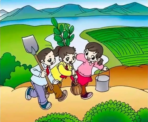 植树节看图写话一年级