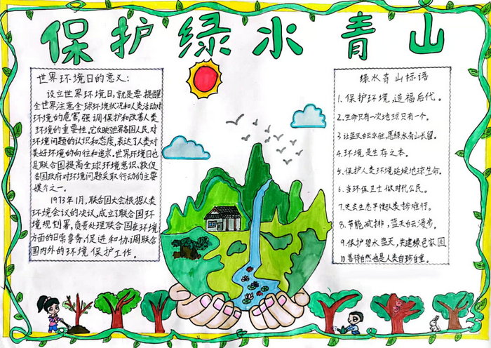 一二三年级植树节手抄报