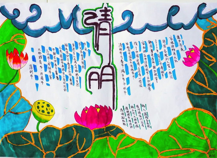 清明节手抄报漂亮初中